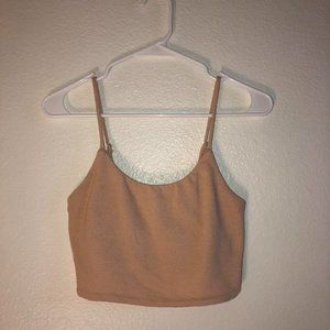 blush pink cropped tank top